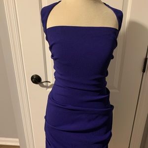 Nicole Miller open back violet dress